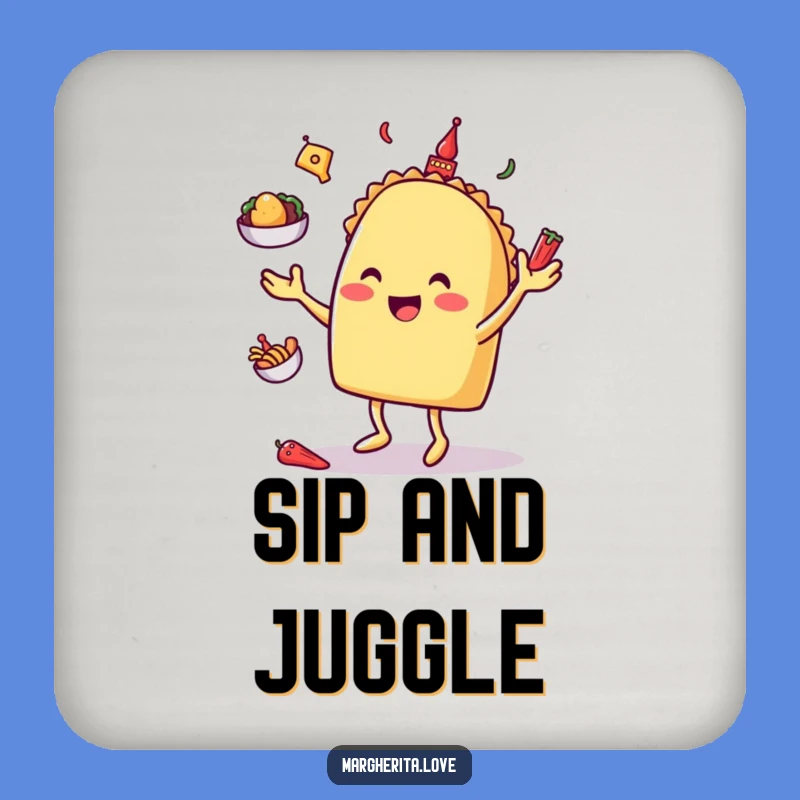 Funny Taco Juggling Coaster: Protect Surfaces with Fiesta Fun