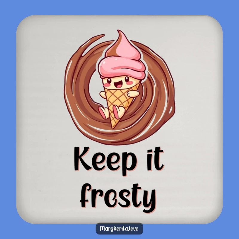 Funny Ice Cream Coaster: Sliding Cone Protection, Hilarious Tabletop Decor