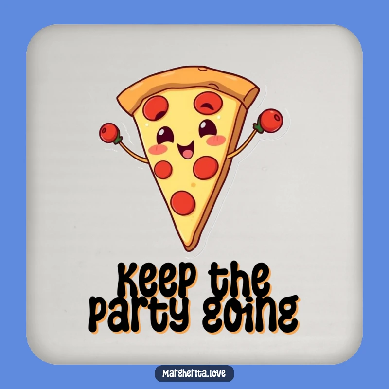 Funny Pizza Juggling Pepperoni Coaster - Protect Surfaces with Fun!