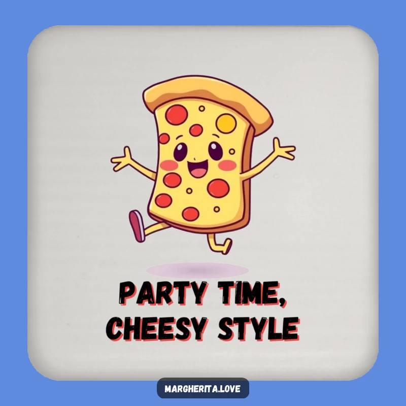 Funny Pizza Dance Drink Coaster - Joyful Slice Table Protector