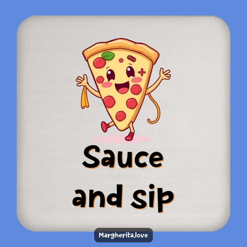 Funny Pizza Pasta Coaster: Food Dance Protection, Cute Gift