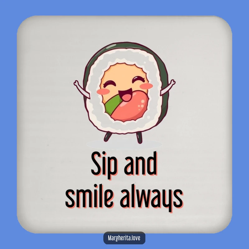Funny Sushi Roll Dance Coaster Set: Protect Surfaces with Sushi-Sized Smiles