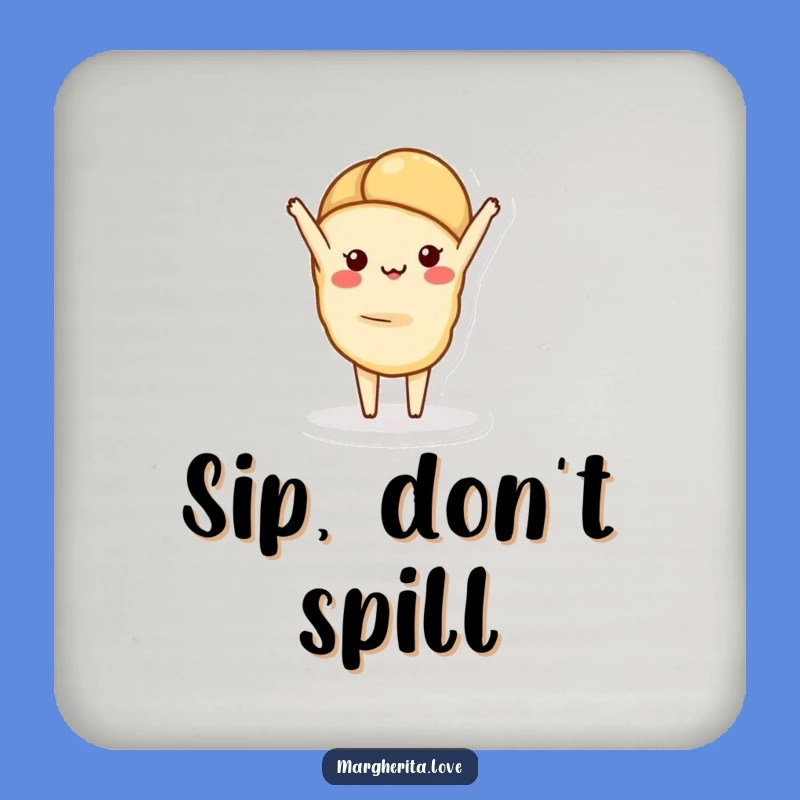Funny Croissant Handstand Coasters: Protect Surfaces with Style