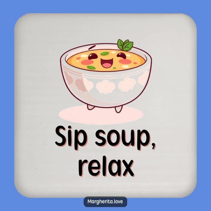 Funny Soup Skip Drink Coaster: Protect Surfaces with Comfort and This Hilarious Foodie Decor!