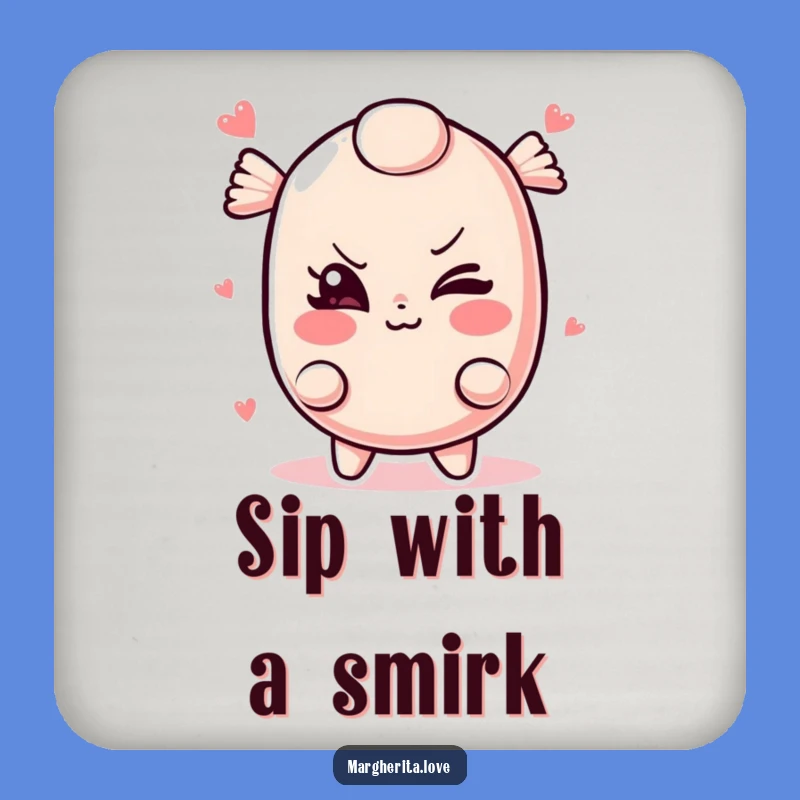 Funny Candy Coaster: Protect surfaces with a mischievous winking candy!