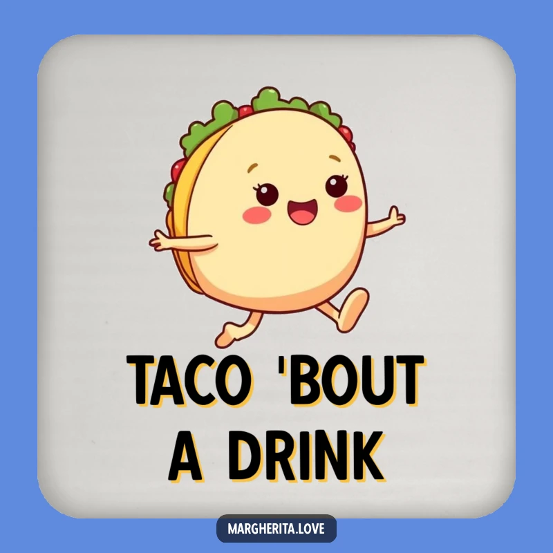 Funny Taco Jump Drink Coaster: Protect Surfaces with Fun and This Hilarious Foodie Charm!