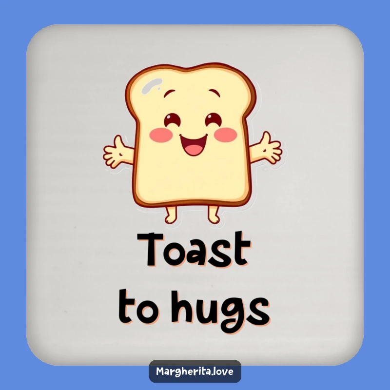 Funny Hugging Toast Drink Coaster: Protect Surfaces with Cheerful Cartoon Charm