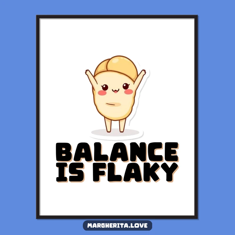 Funny Croissant Handstand Poster: Bring Whimsy to Your Walls