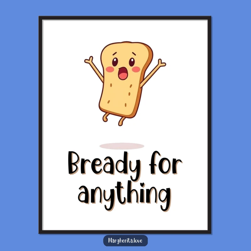 Funny Surprised Breadstick Poster - Whimsical Wall Art