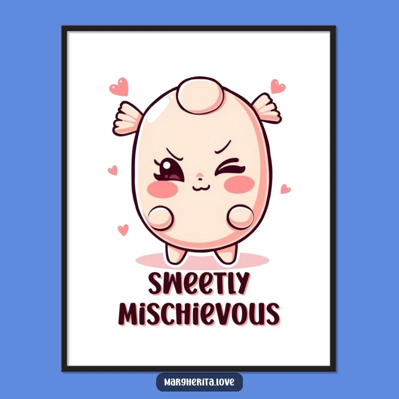 Funny Candy Poster: Decorate with a mischievous winking candy!