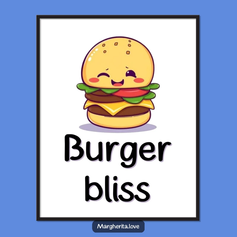 Funny Cheeseburger Wink Poster: Decorate with Humor and This Hilarious Food Art!