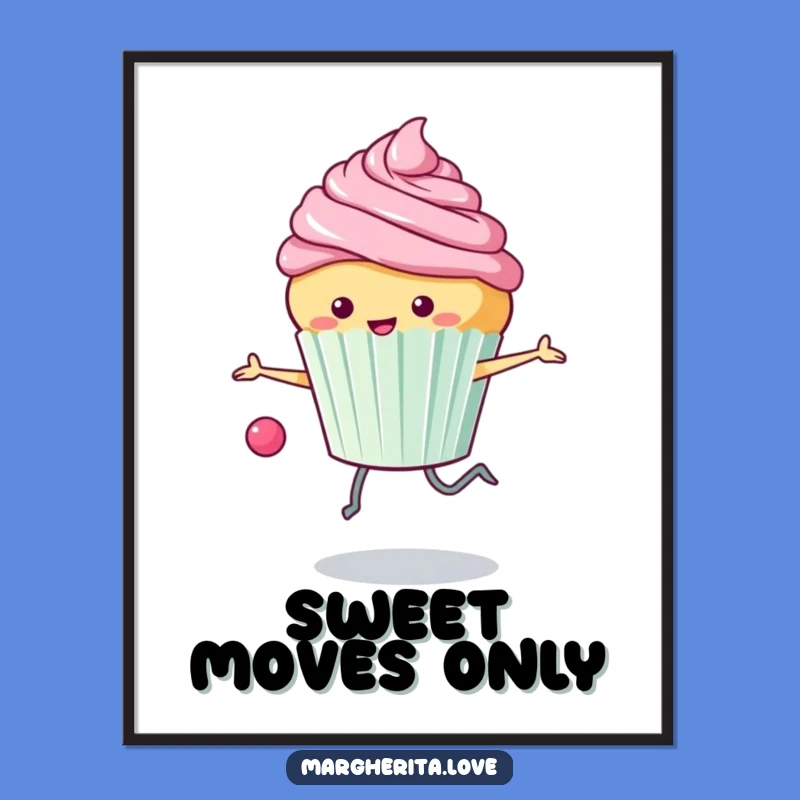 Funny Cupcake Skipping Poster: Decorate with this Sweet Treat's Frosted Energy
