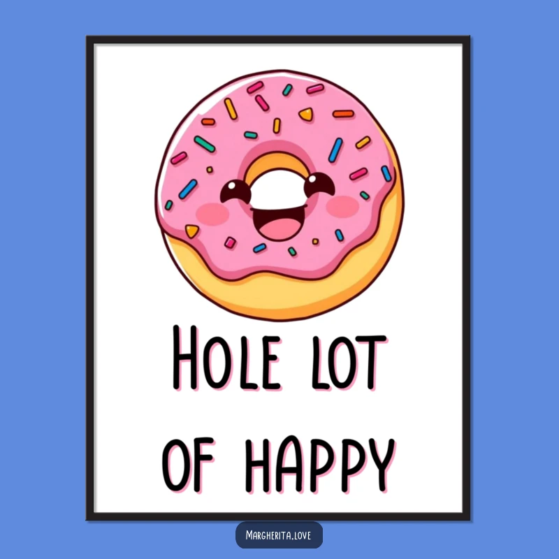 Funny Donut Poster: Charming Sprinkled Art, Hilarious Wall Decor for Foodies