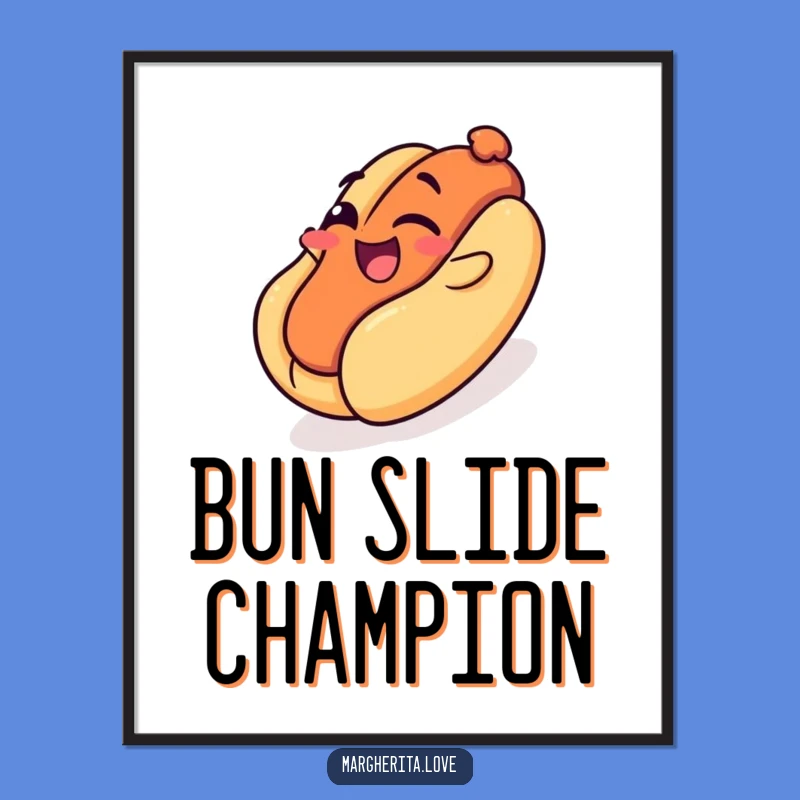 Funny Hot Dog Slide Poster: Decorate with this Winking Wiener's Playground Fun