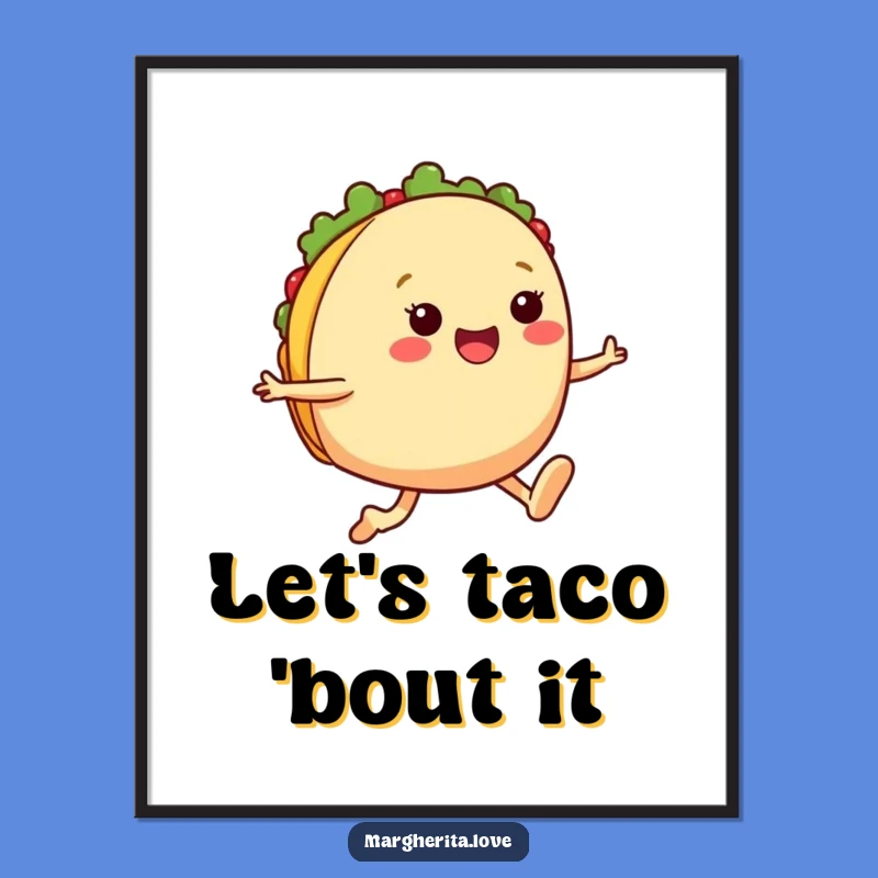 Funny Taco Jump Poster: Decorate Your Space with This Hilarious and Energetic Food Art!