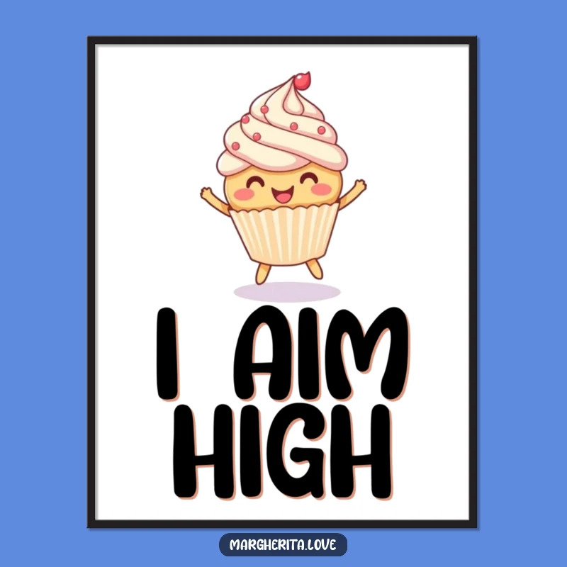 Funny Cupcake Bounce Poster - Whimsical Wall Art for Sweet Spaces