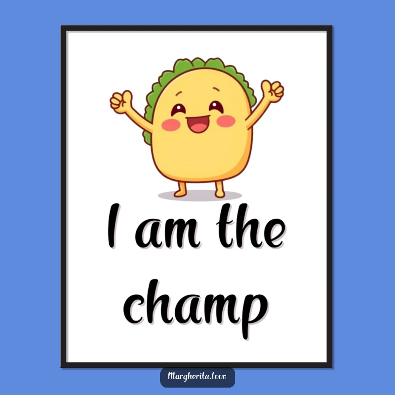 Funny Taco Victory Dance Poster - Festive Wall Art for Food Lovers