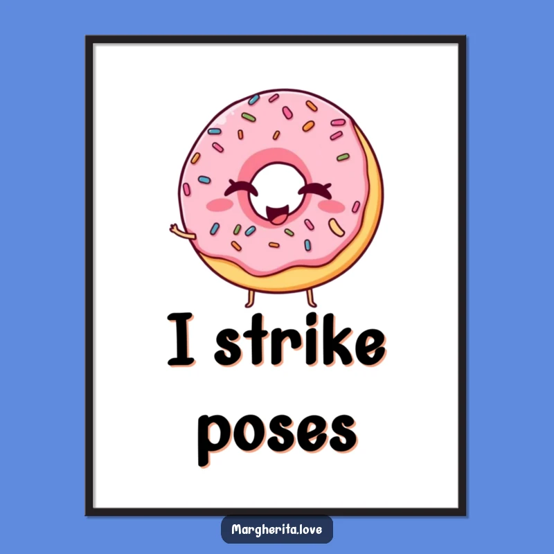 Funny Winking Donut Poster - Whimsical Wall Art for Foodies