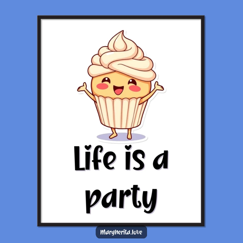 Funny Cupcake Poster: Jigging Frosting Art, Lively Wall Decor for Sweet Spaces