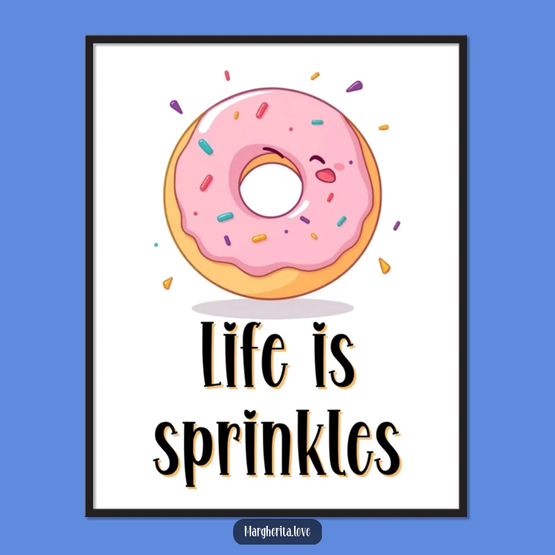 Funny Donut Poster: Adorn your walls with a delighted spinning donut!