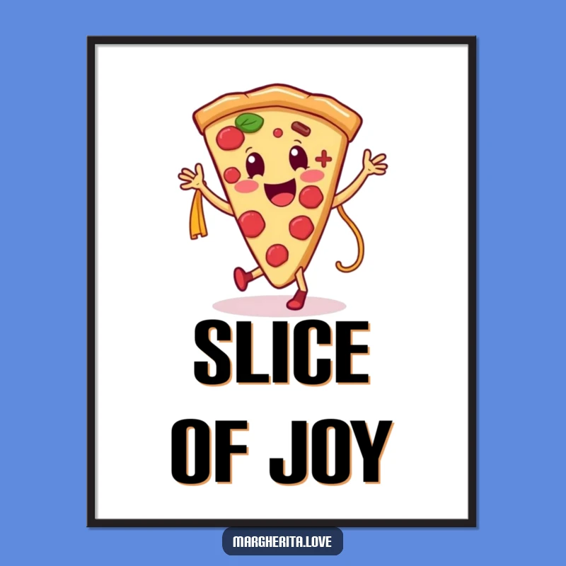 Funny Pizza Pasta Poster: Food Dance Art, Perfect Decor Gift