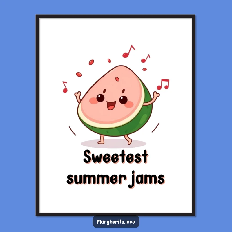 Funny Watermelon Music Poster: Decorate with this Groovy Fruit's Funky Vibes