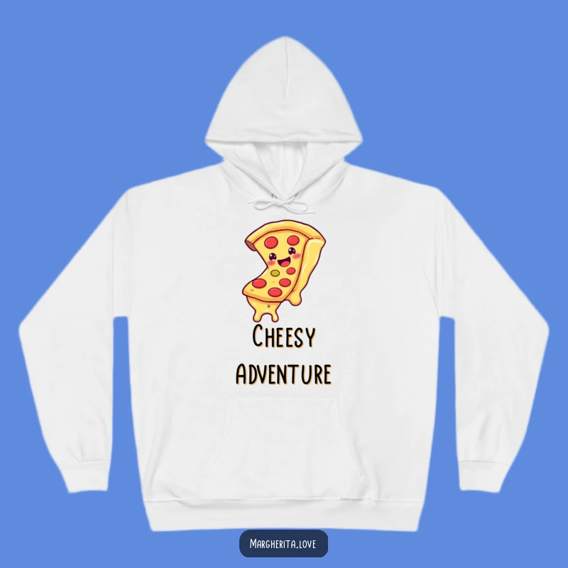 Cozy Funny Pizza Slice Cheese Slide Hoodie - Warm Foodie Fun Gift