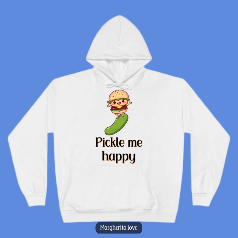 Funny Burger Pickle Hoodie: Cozy & Balanced Foodie Apparel