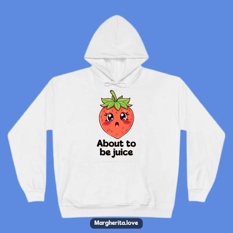 Funny Surprised Strawberry Hoodie, Cozy and Hilarious Winter Wear for Foodies