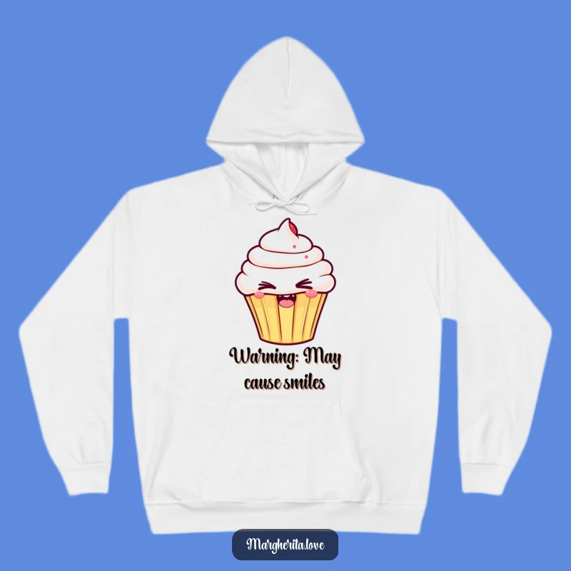 Funny Winking Cupcake Hoodie: Cozy Up with a Deliciously Cheeky Design