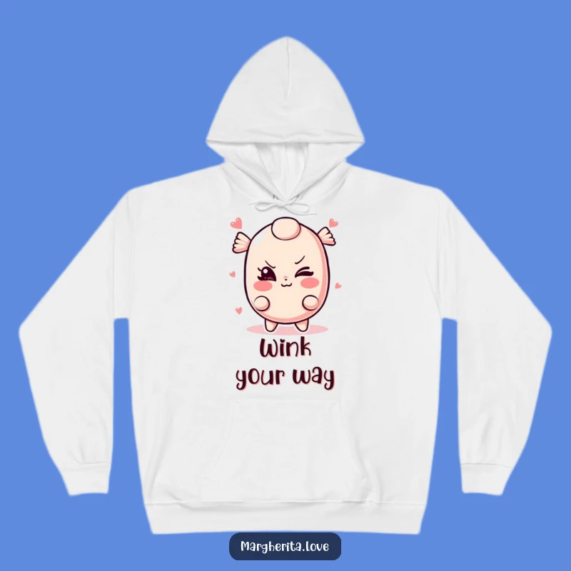 Cozy Funny Candy Hoodie: Stay warm with a mischievous winking candy!