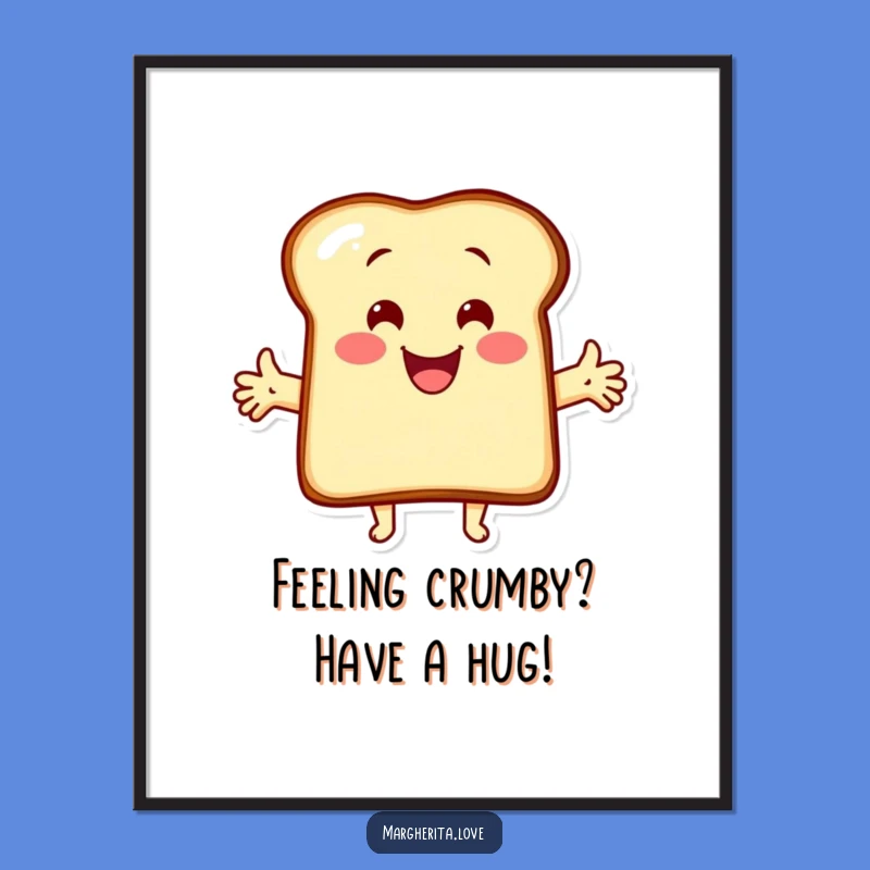 Free Printable Hugging Toast Wall Art - Funny Downloadable Kitchen Decor for Food Lovers