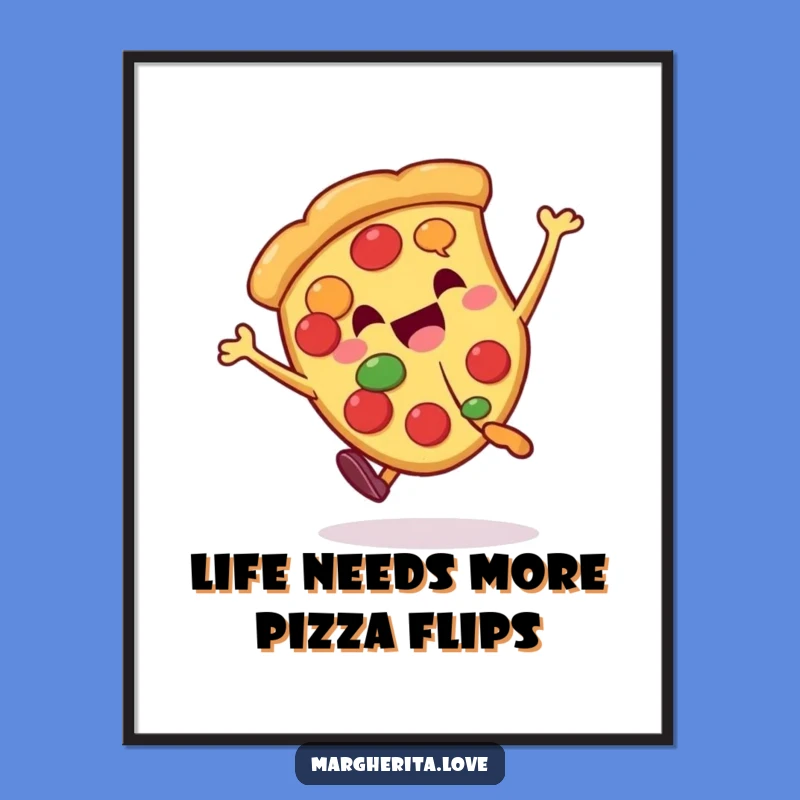 Free Printable Pizza Cartwheel Wall Art - Funny Downloadable Decor Gift