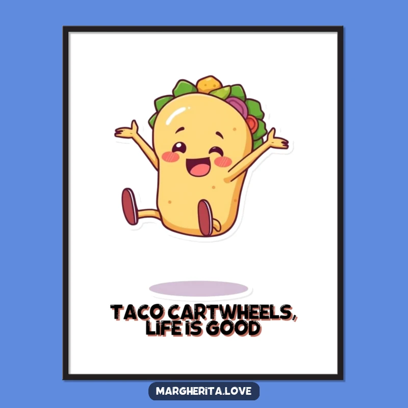 Free Printable Wall Art: Jaunty Taco Cartwheel Downloadable Decor
