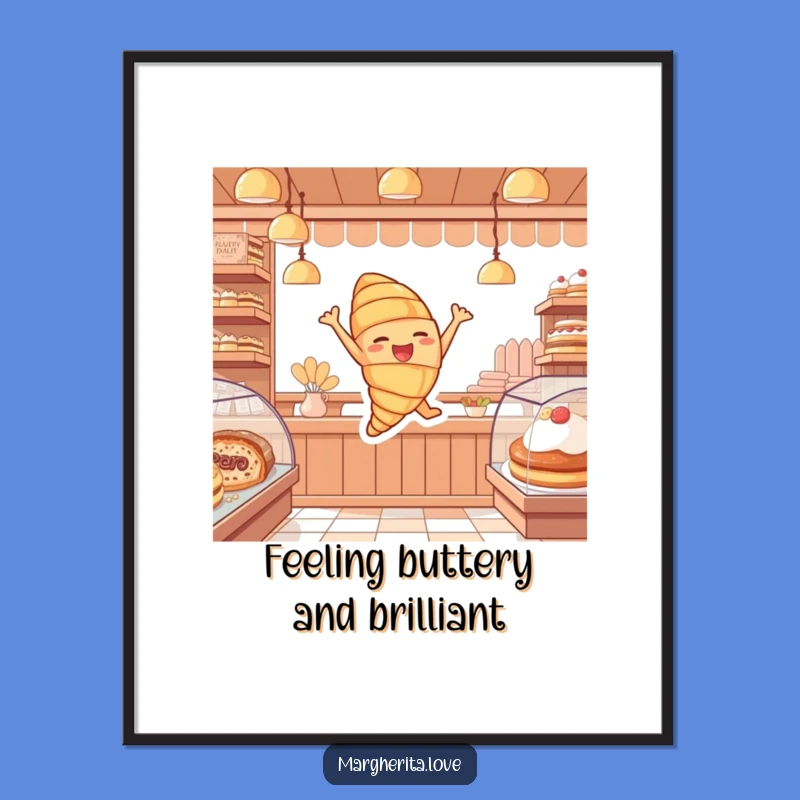 Funny Free Printable Croissant Wall Art - Whimsical Pastry Downloadable Decor