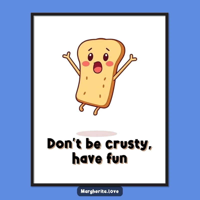 Funny Free Printable Wall Art: Leaping Breadstick, Quirky Downloadable Decor for Any Room!