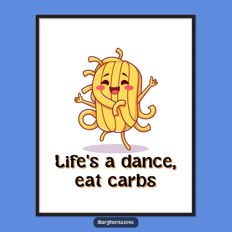Funny Free Printable Wall Art: Playful Pasta Dance Downloadable Decor