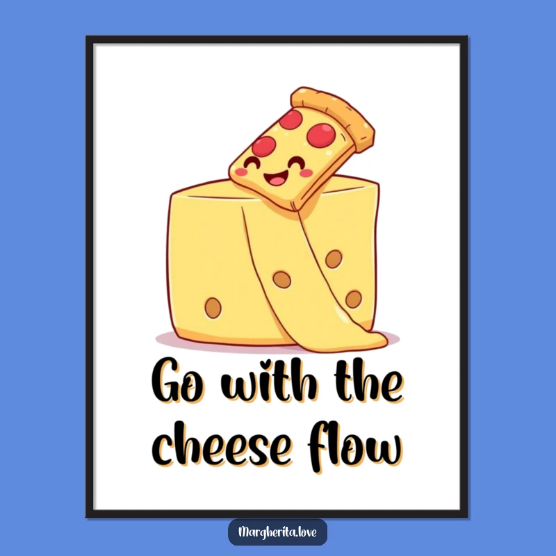 Free Printable Wall Art: Pizza Cheese Slide Downloadable Decor