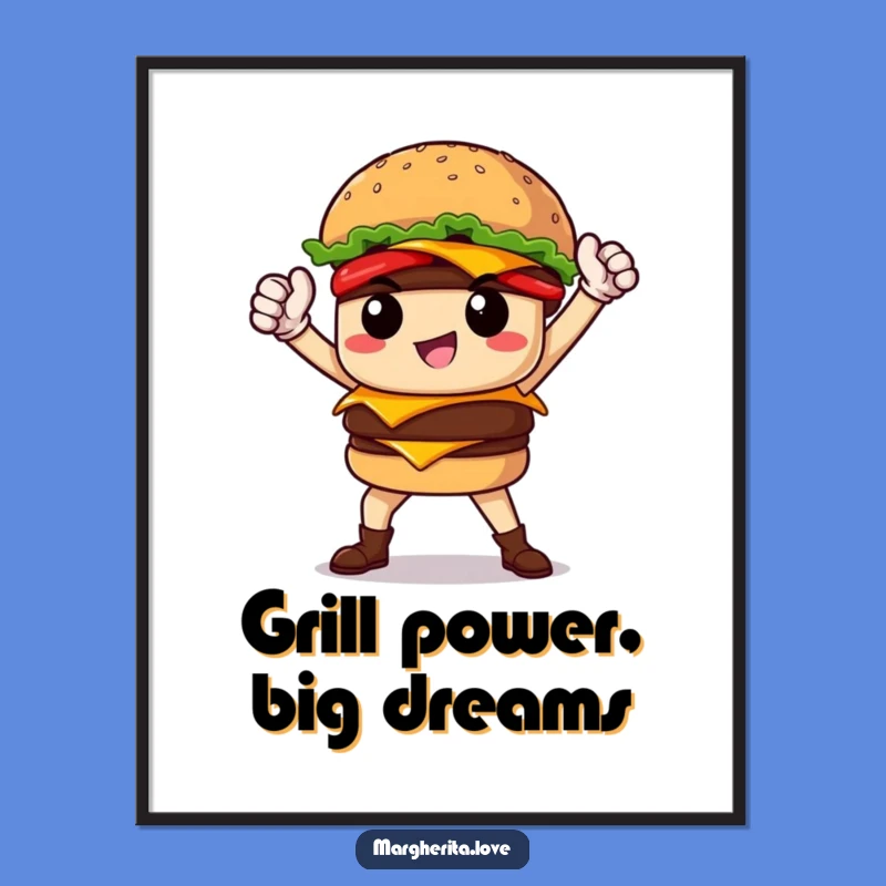 Funny Free Printable Wall Art: Hero Burger Decor Downloadable Art
