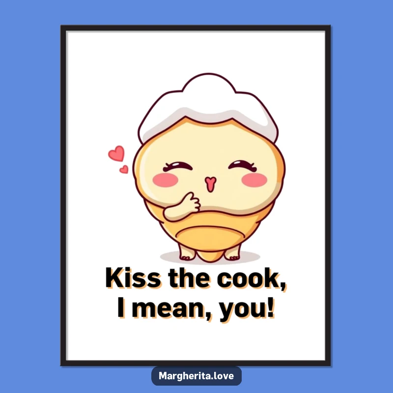 Free Printable Croissant Kiss Wall Art - Funny Downloadable Art for Your Home