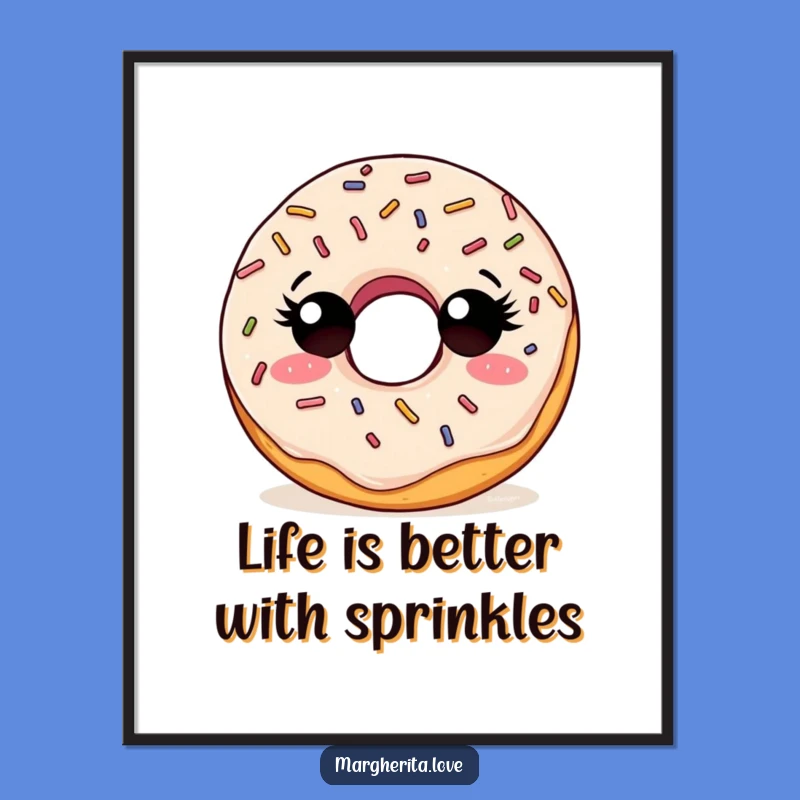 Free Printable Wall Art: Curious Doughnut Funny Downloadable Decor for Bakeries