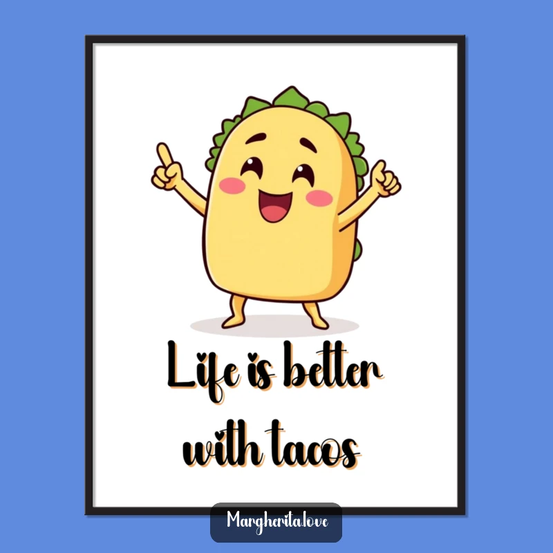 Free Printable Wall Art: Dancing Taco, Festive Decor
