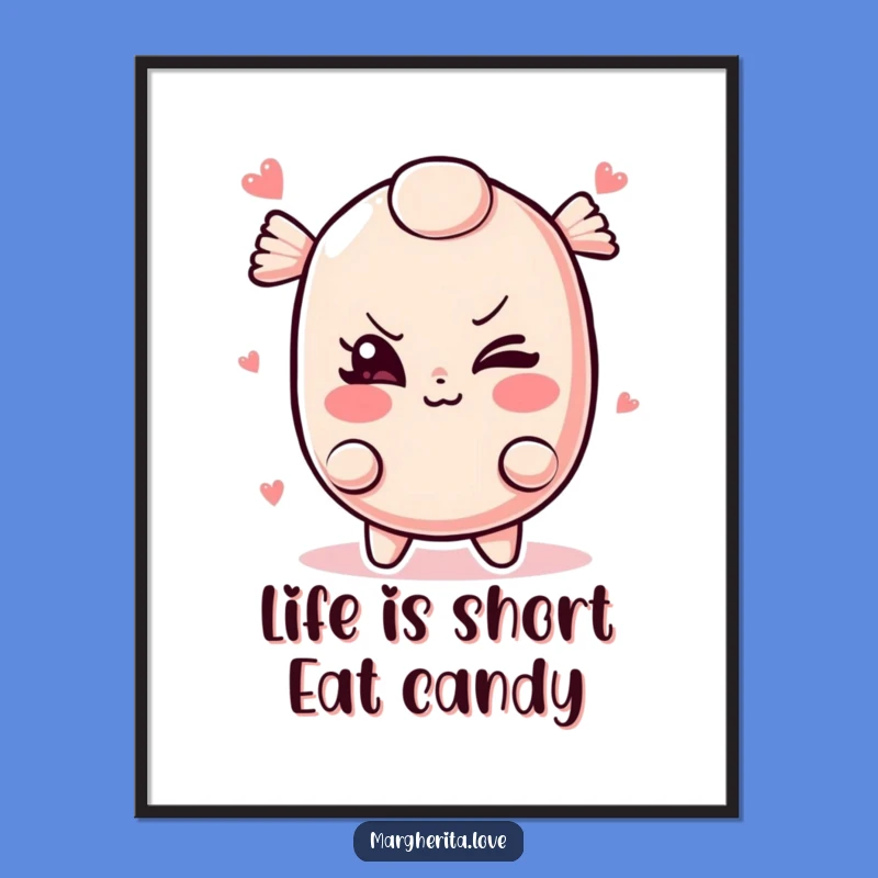 Funny Free Printable Wall Art: Winking Candy Mischief Downloadable Art