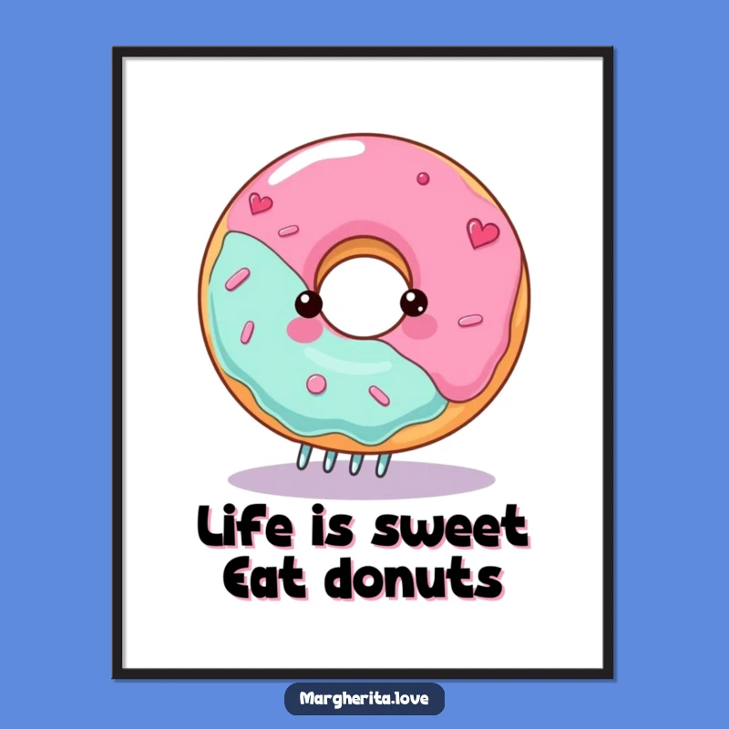 Free Printable Wall Art: Spinning Donut Funny Downloadable Decor for Kitchen Lovers