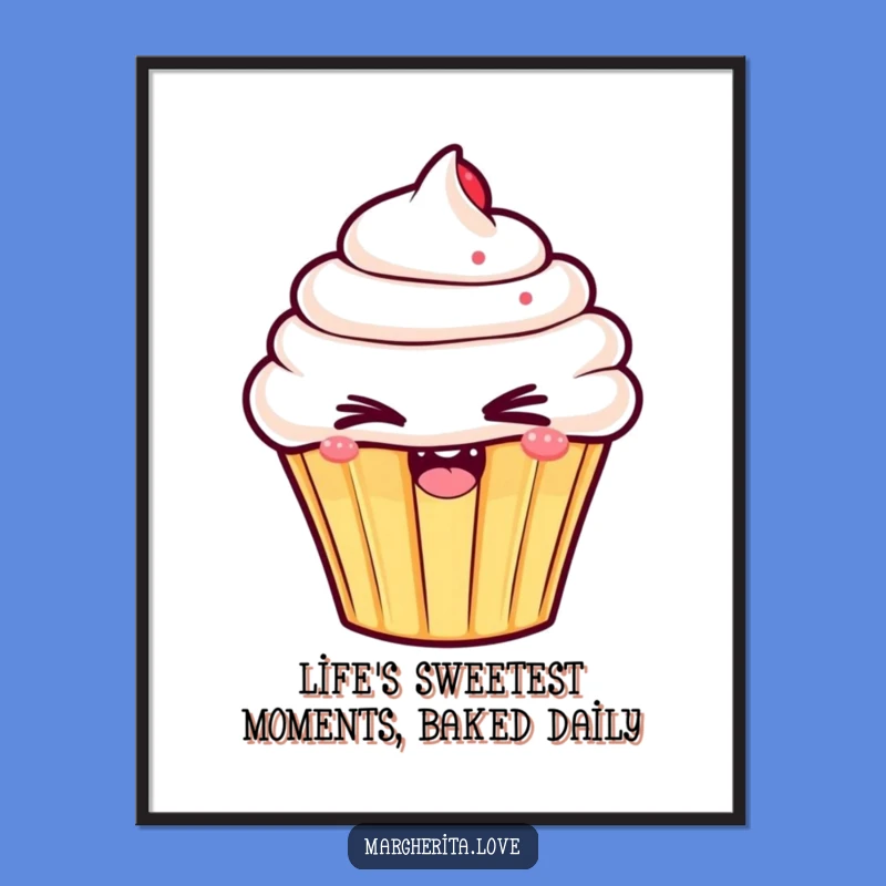 Free Printable Wall Art: Humorous Winking Cupcake Downloadable Decor for Your Home