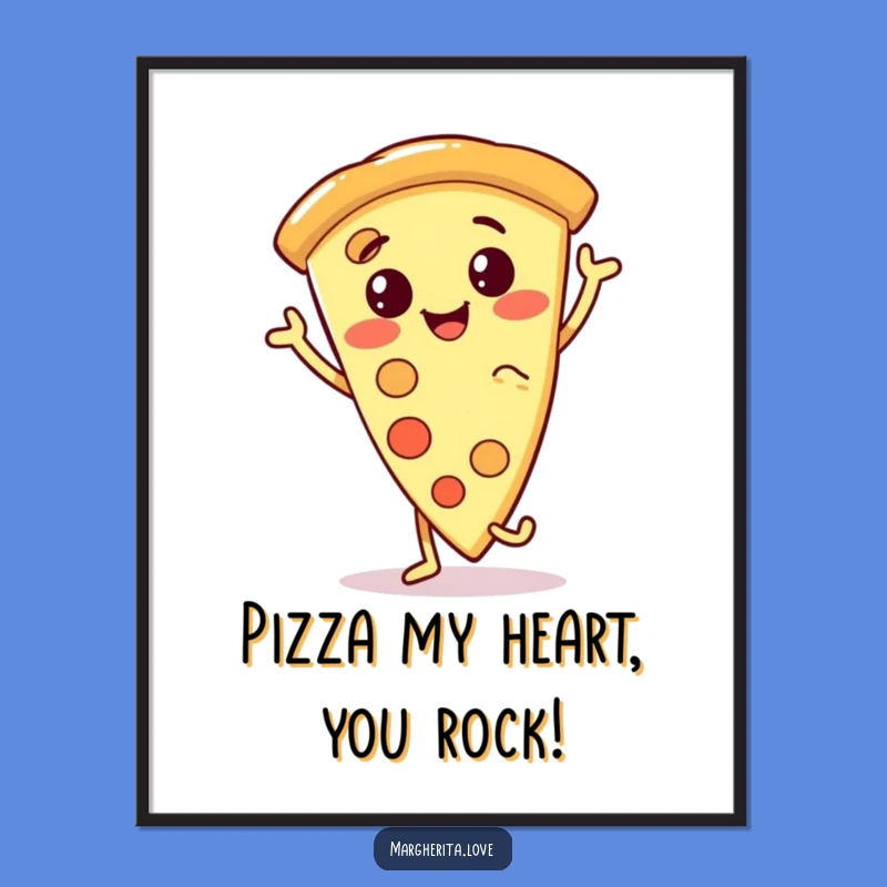 Free Printable Wall Art: Dancing Pizza Slice Funny Humorous Downloadable Decor