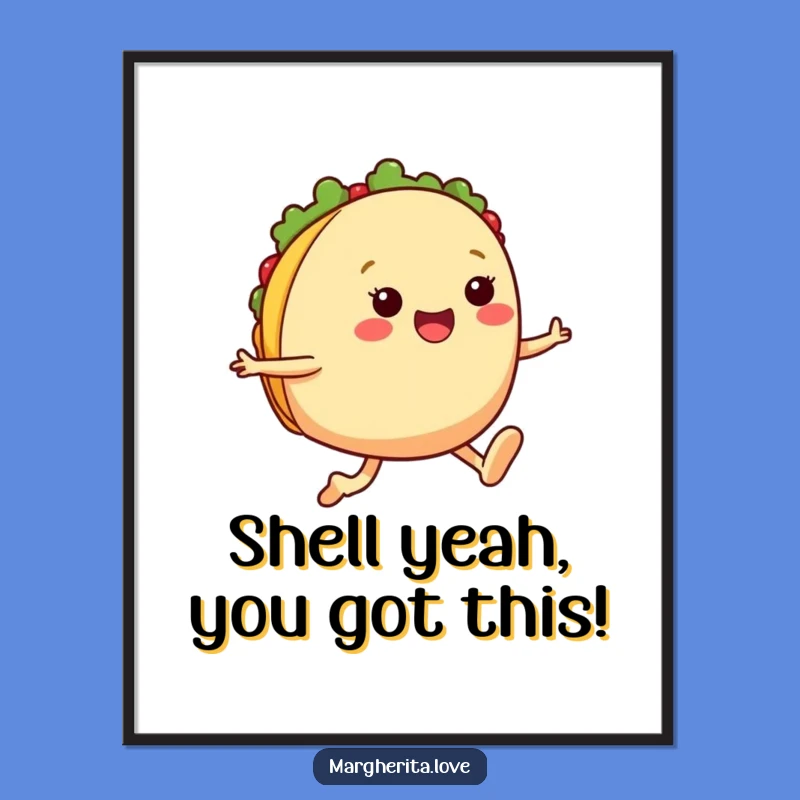 Free Printable Wall Art: Jumping Taco Funny Humorous Downloadable Decor