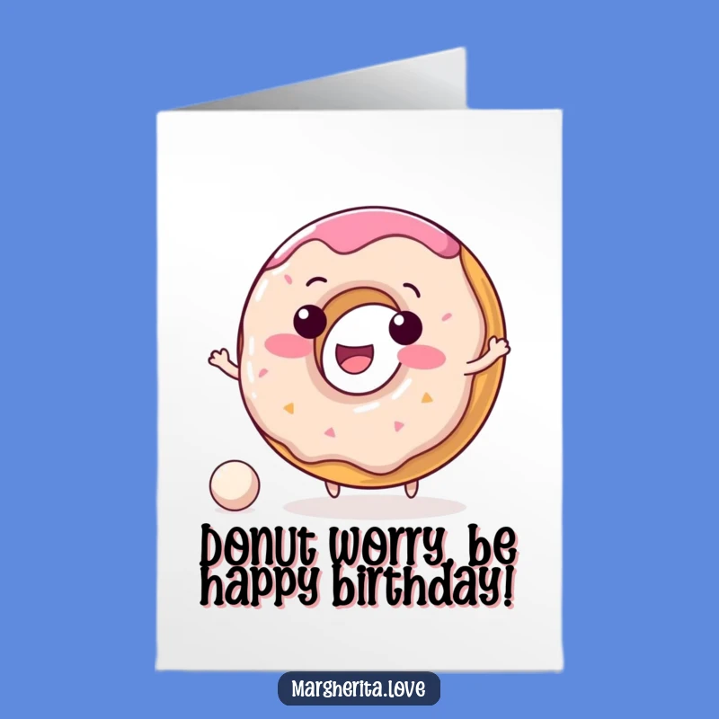 Free Printable Donut Birthday Card: Funny Bouncing Ball Design, Downloadable Gift!