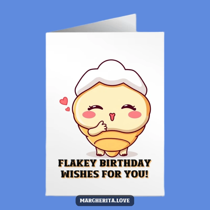 Free Printable Winking Croissant Kiss Birthday Card - Hilarious Downloadable Gift