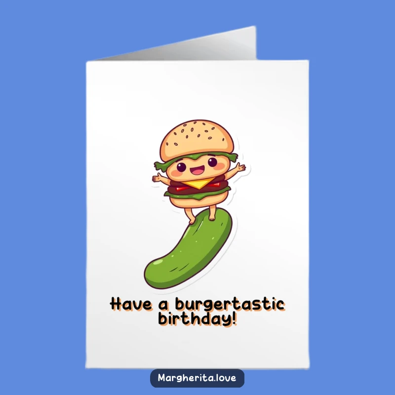 Free Printable Birthday Card: Burger Balancing Fun - Hilarious Downloadable